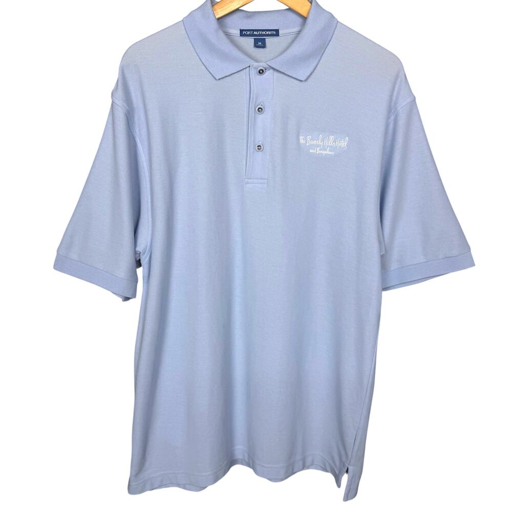 Beverly Hills Hotel & Bungalows Baby Blue Men's Medium Polo Shirt California